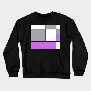 Squares and Rectangles  Purple , Grey, and White Crewneck Sweatshirt
